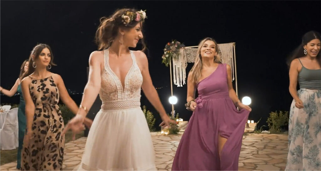 Bride in her after wedding party